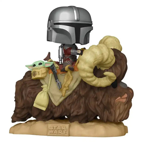 Star Wars The Mandalorian POP! Deluxe Vinyl Figur The Mandalorian on Wantha with Child in Bag 9 cm