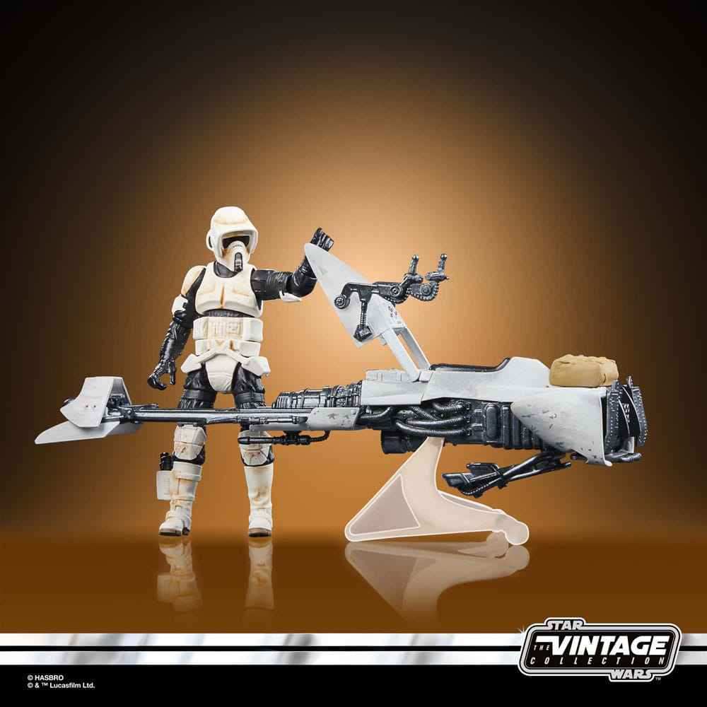 Star Wars Vintage Collection The Mandalorian Fahrzeug mit Figuren Speeder Bike with Scout Trooper & Grogu - Smalltinytoystore