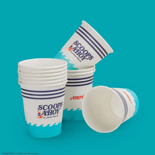 Stranger Things Set von 24 Pappbechern Scoops Ahoy - Smalltinytoystore