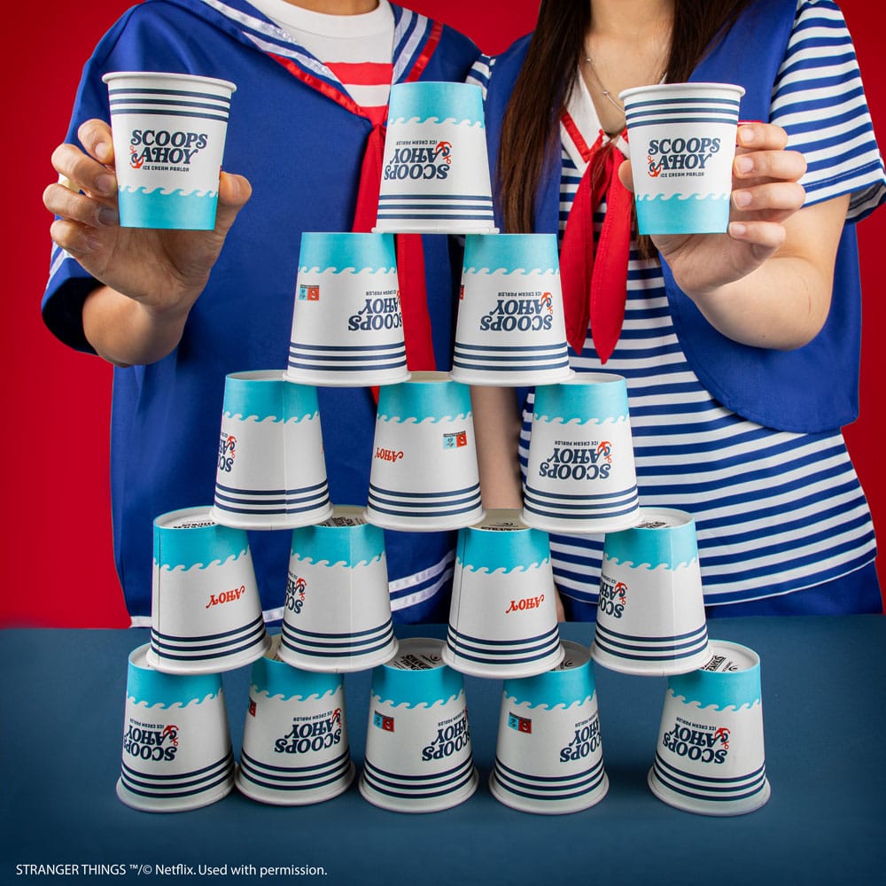 Stranger Things Set von 24 Pappbechern Scoops Ahoy - Smalltinytoystore