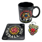 Stranger Things Tasse, Untersetzer und Schlüsselanhänger Set Hellfire - Smalltinytoystore
