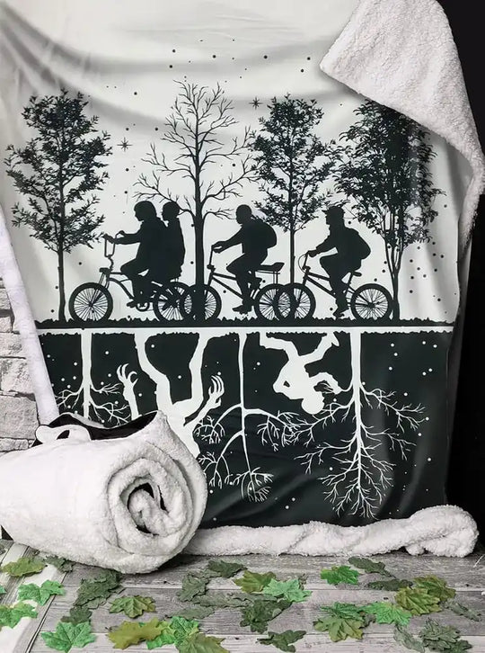 Stranger Things Wurfdecke Black & White 100 x 150 cm