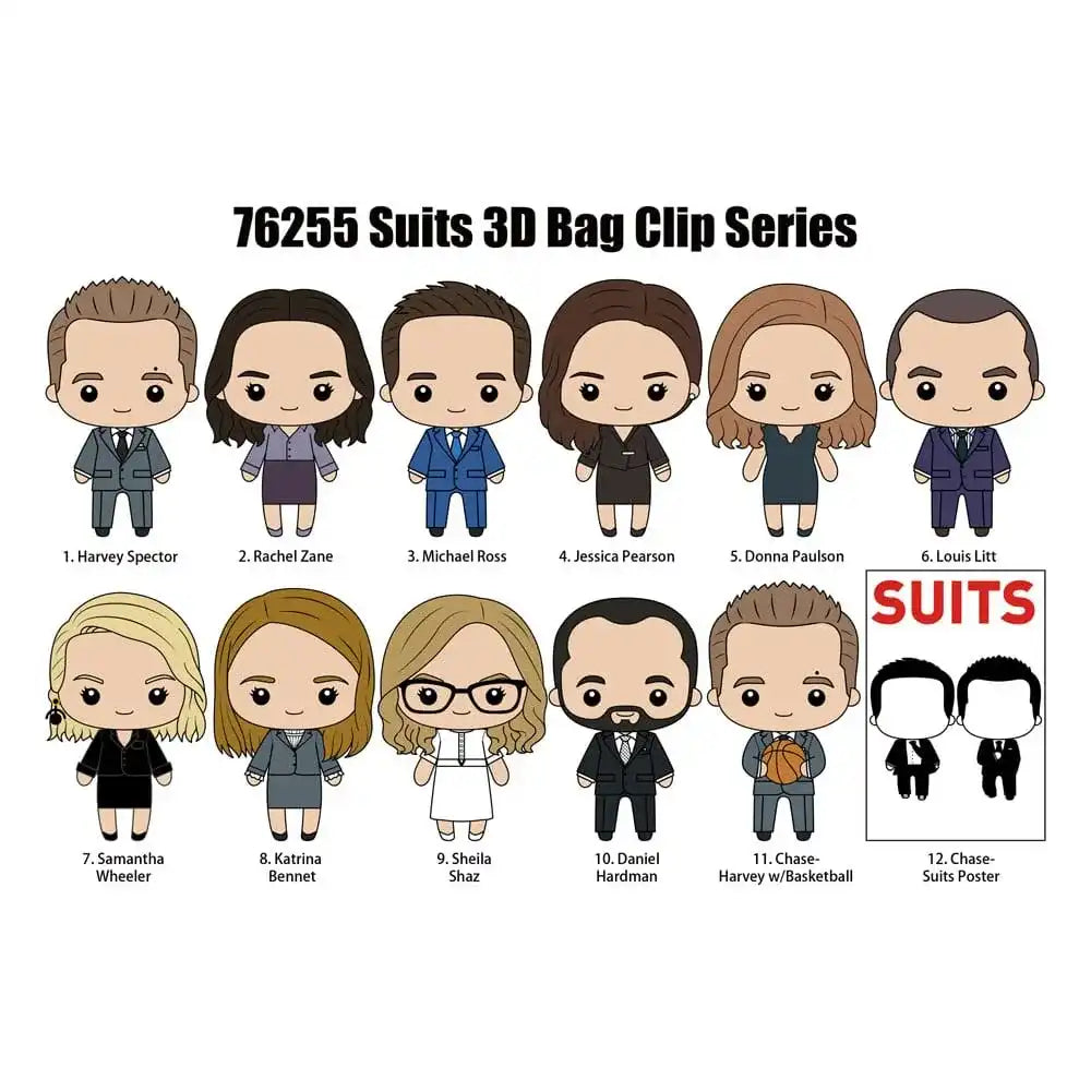 Suits 3D PVC-Taschenanhänger Series 1 Display (24) - Smalltinytoystore