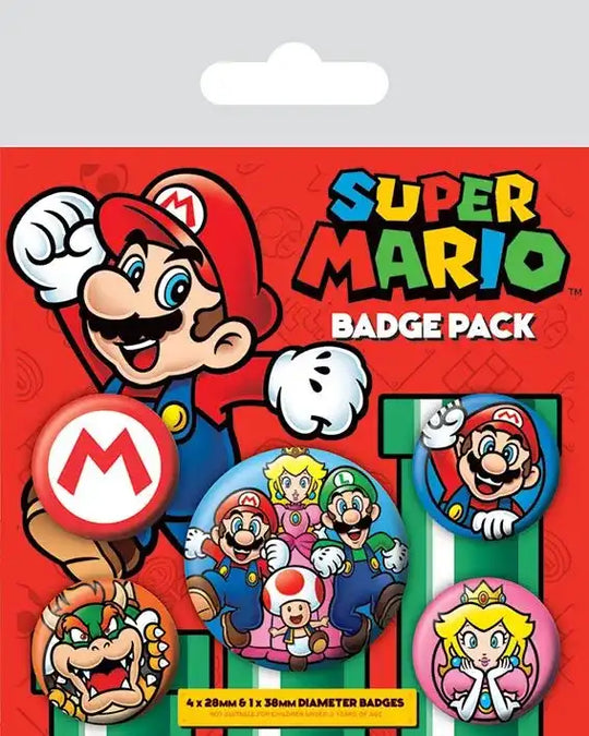 Super Mario Ansteck-Buttons 5er-Pack - Smalltinytoystore
