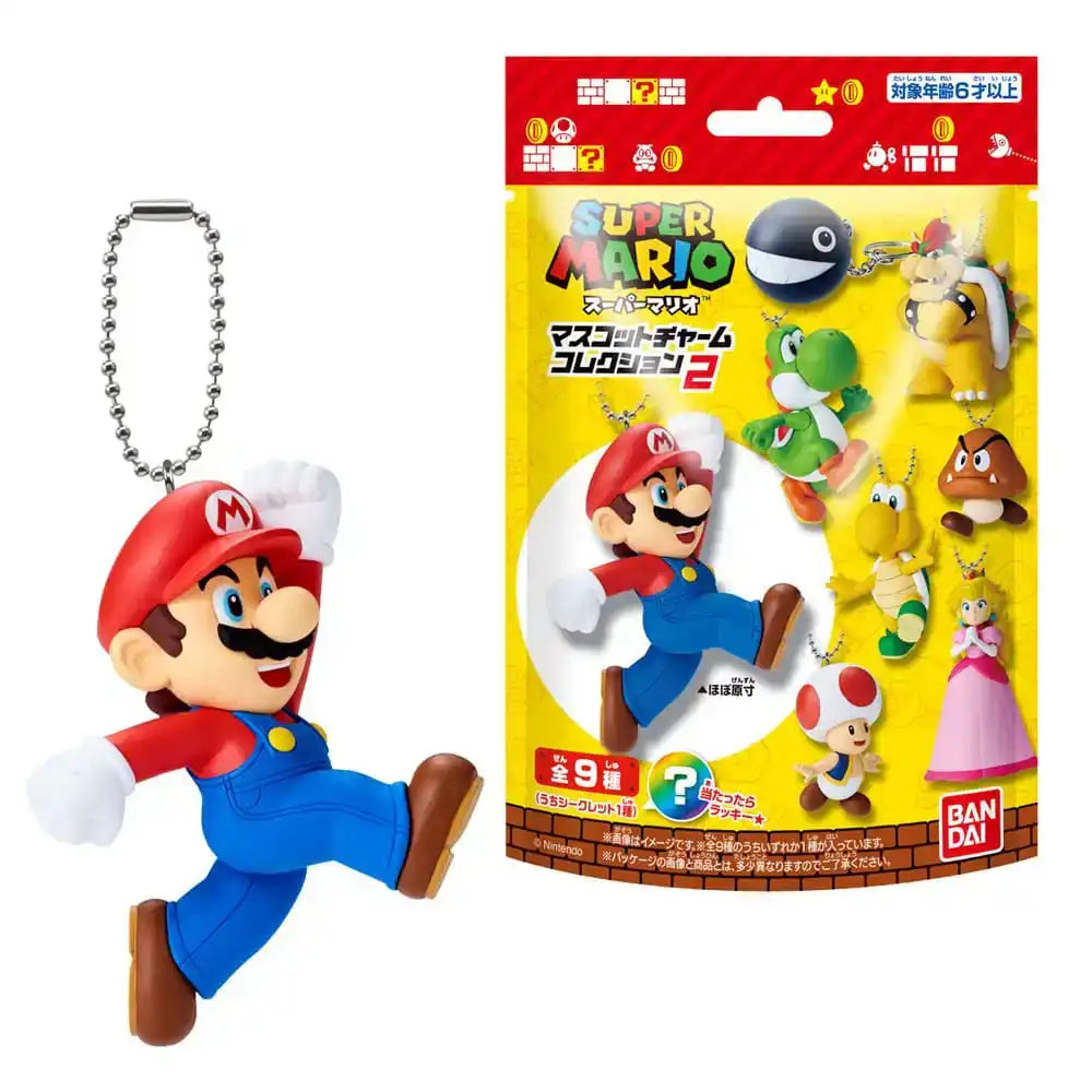 Super Mario Schlüssenanhänger 5 cm Mascot Charm Collection Wave 2 Blind Bag Display (10) - Smalltinytoystore