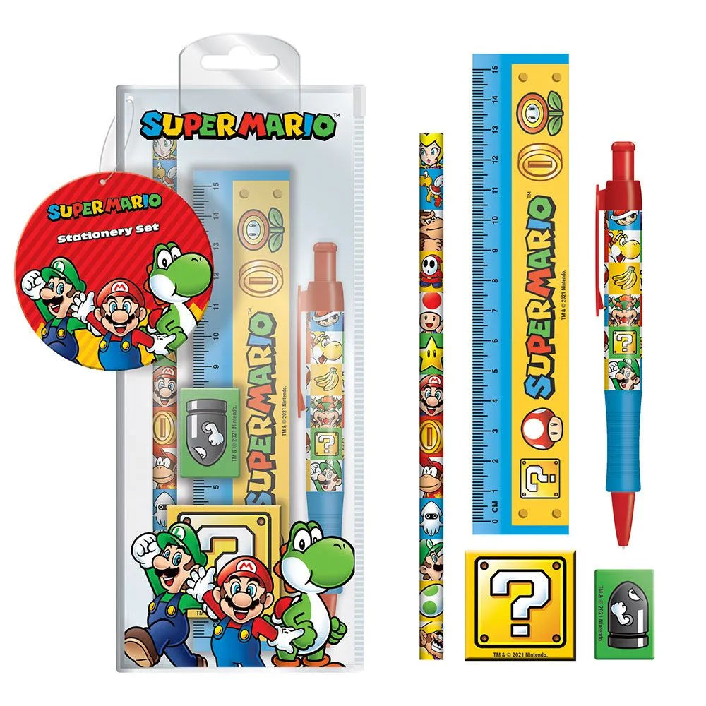 Super Mario Schreibset 5-teilig - Smalltinytoystore