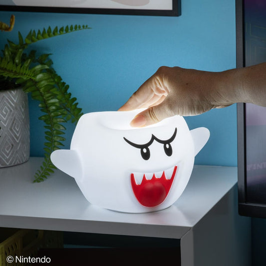 Super Mario Squishy Glo Silikon-Leuchte Boo 14 cm - Smalltinytoystore