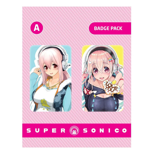 Super Sonico Ansteck-Buttons Doppelpack Set A - Smalltinytoystore