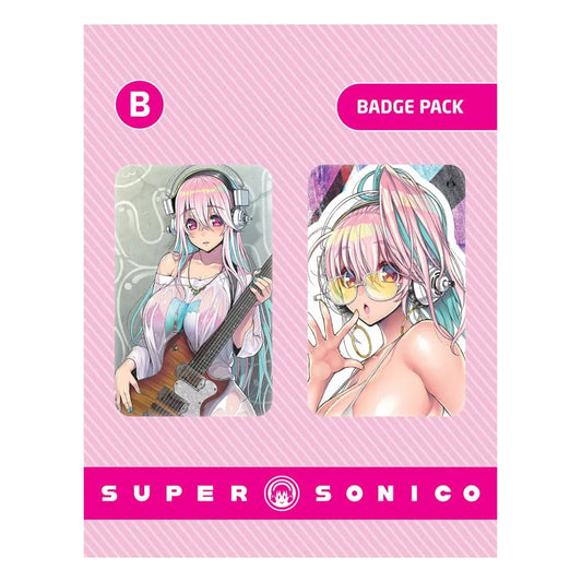 Super Sonico Ansteck-Buttons Doppelpack Set B - Smalltinytoystore