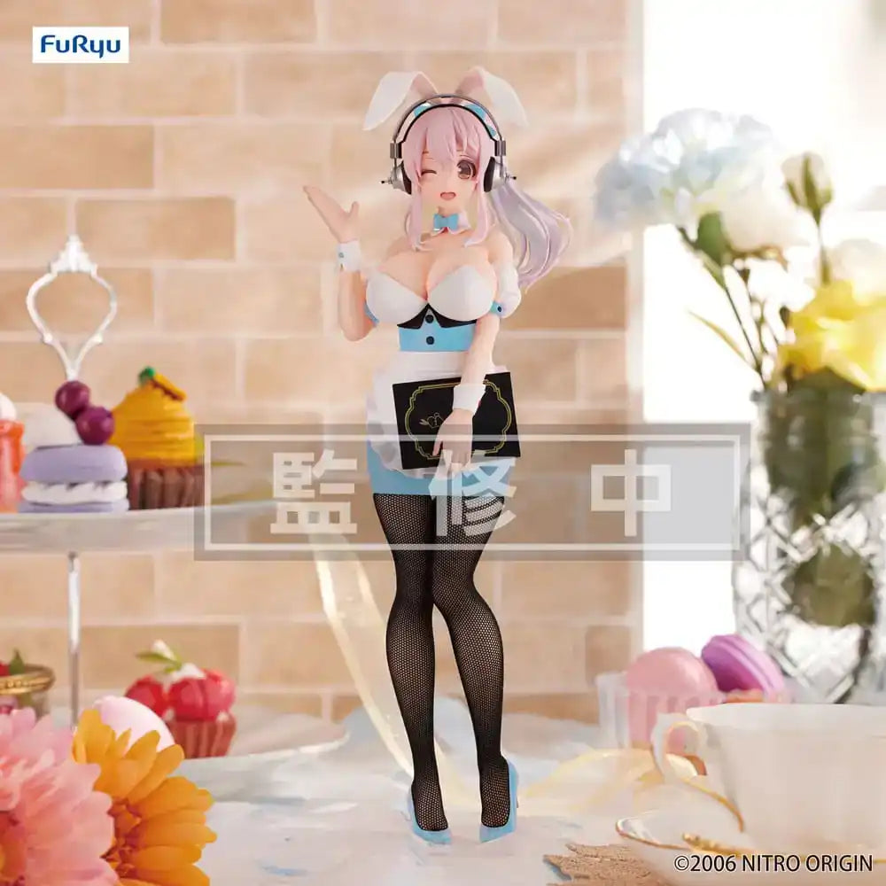 Super Sonico BiCute Bunnies PVC Statue Waitress Light Blue Color Ver. 28 cm - Smalltinytoystore