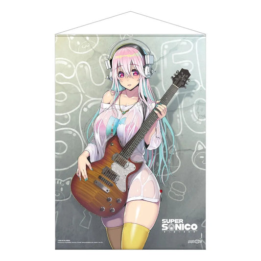Super Sonico Wandrolle Super Sonico with Guitar 50 x 70 cm - Smalltinytoystore