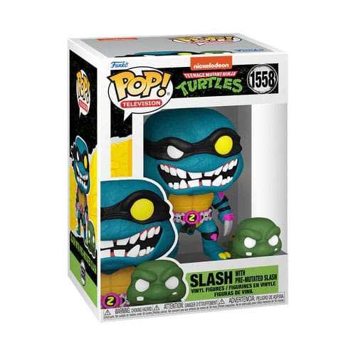 Teenage Mutant Ninja Turles POP & Buddy! Movies Vinyl Figur Slash & Pre-mutated, turtle Slash 9 cm - Smalltinytoystore