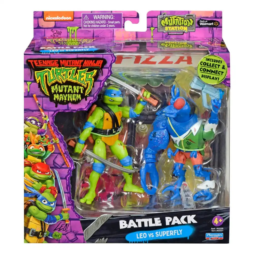 Teenage Mutant Ninja Turtles Actionfiguren Leonardo vs. Super Fly 11 cm - Smalltinytoystore