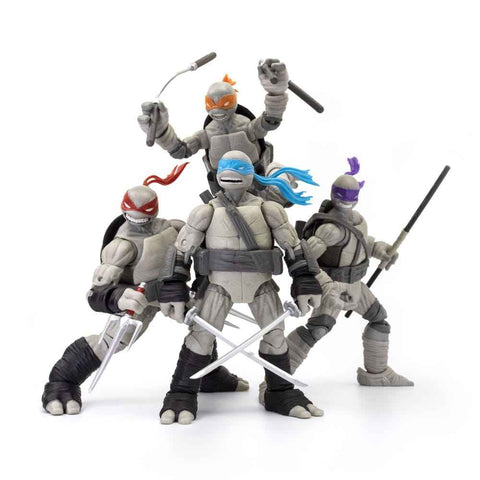 Teenage Mutant Ninja Turtles BST AXN 4er-Pack Black&White (IDW Comics) 13 cm - Smalltinytoystore