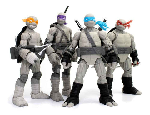 Teenage Mutant Ninja Turtles BST AXN 4er-Pack Black&White (IDW Comics) 13 cm - Smalltinytoystore