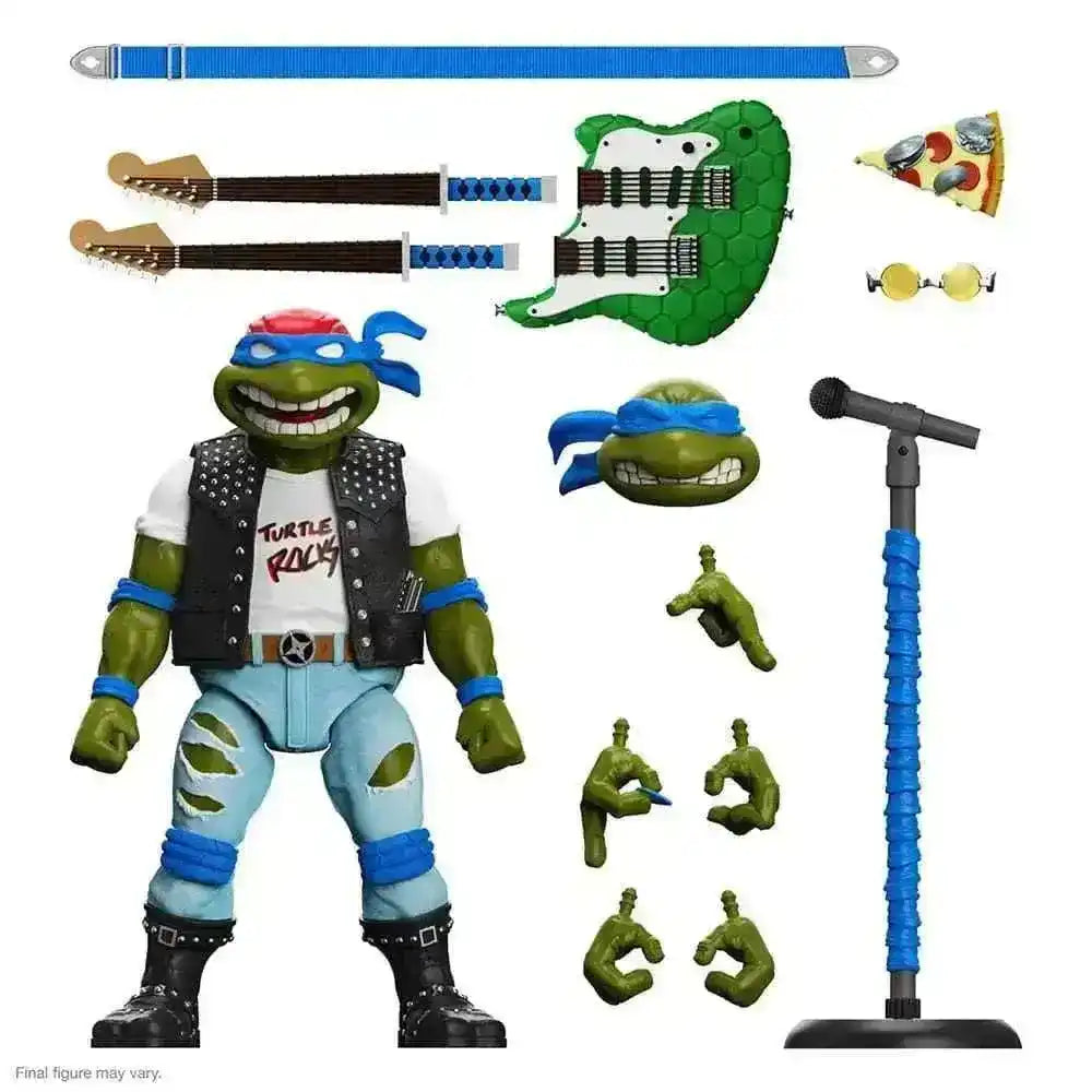 Teenage Mutant Ninja Turtles Rocker Leo Actionfigur mit Zubehör, Smalltinytoystore, 18 cm