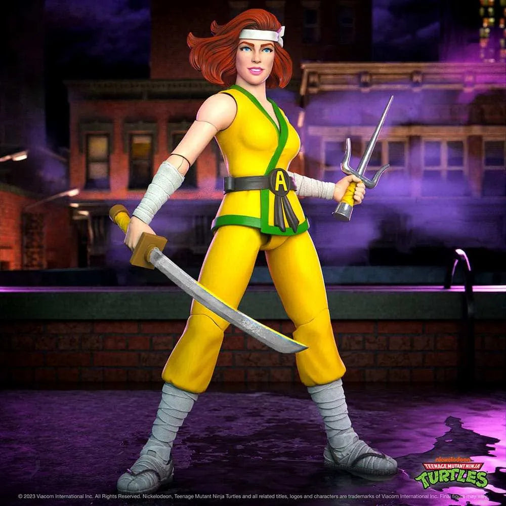 Teenage Mutant Ninja Turtles Ultimates Actionfigur Ninja April 18 cm, gelbes Outfit, Smalltinytoystore