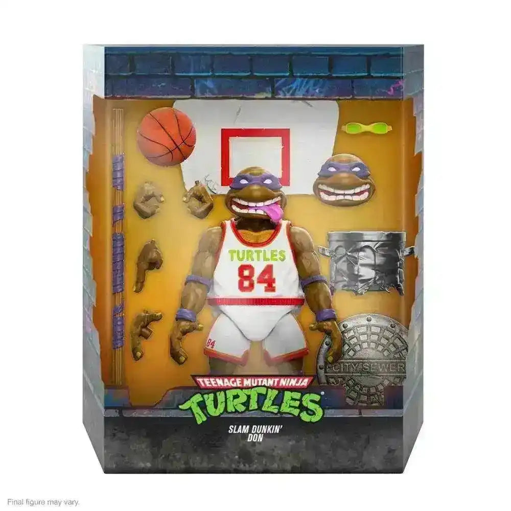 Teenage Mutant Ninja Turtles Ultimates Actionfigur Slam Dunkin' Don im Basketball-Outfit, Zubehör und Verpackung, Smalltinytoystore