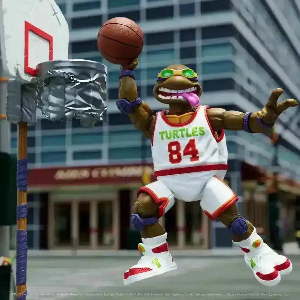 Teenage Mutant Ninja Turtles Actionfigur Slam Dunkin’ Don im Basketball-Outfit springt zum Korb