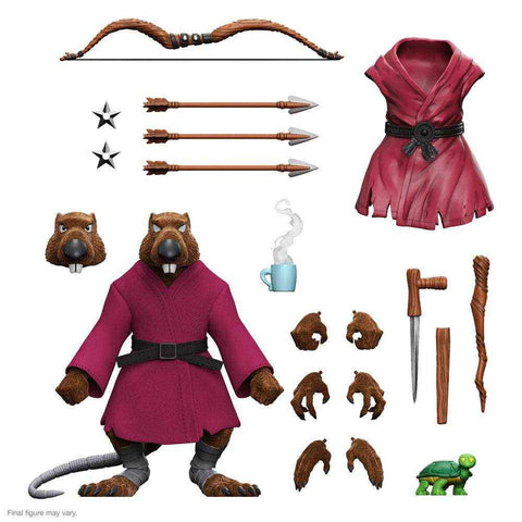 Teenage Mutant Ninja Turtles Ultimates Actionfigur Splinter (Flocked) 18 cm - Smalltinytoystore