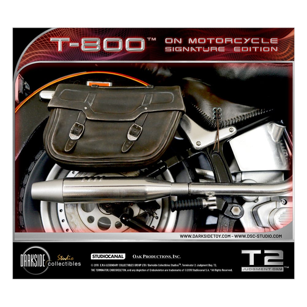 Terminator 2 Statue T-800 On Motorcycle Limited Signature Edition Exclusive 70 cm - Smalltinytoystore