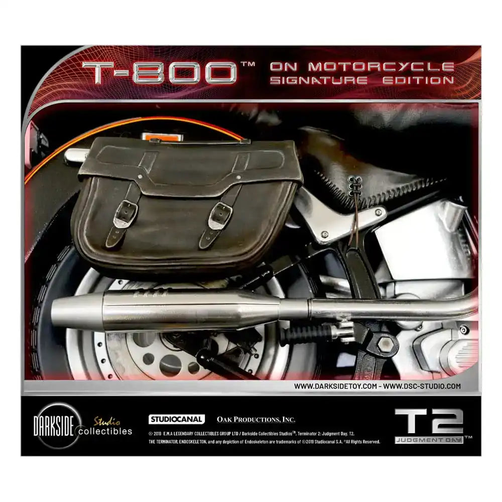 Terminator 2 Statue T-800 On Motorcycle Limited Signature Edition Exclusive 70 cm - Smalltinytoystore