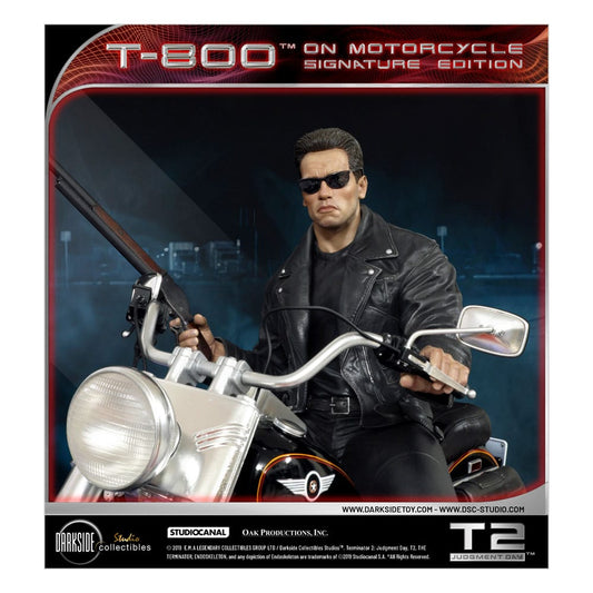Terminator 2 Statue T-800 On Motorcycle Limited Signature Edition Exclusive 70 cm - Smalltinytoystore
