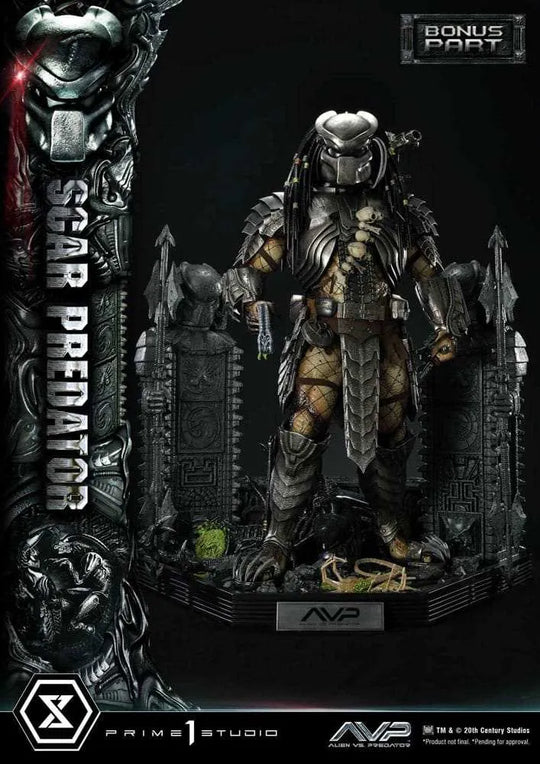 The Alien vs. Predator Museum Masterline Series Statue 1/3 Scar Predator Deluxe Bonus Version 93 cm - Smalltinytoystore