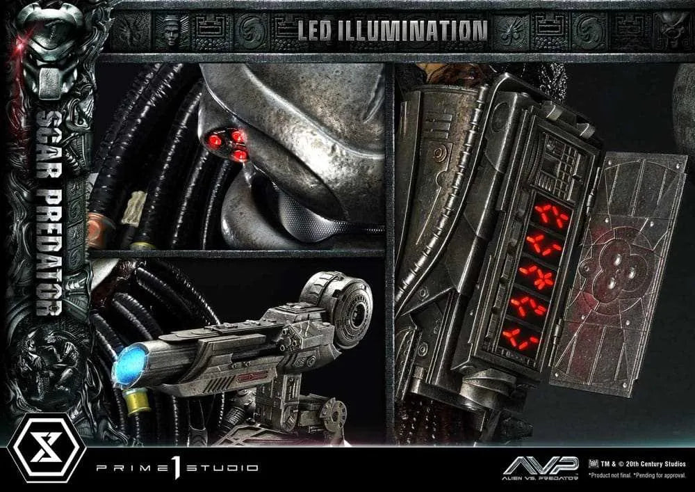 The Alien vs. Predator Museum Masterline Series Statue 1/3 Scar Predator Deluxe Bonus Version 93 cm - Smalltinytoystore