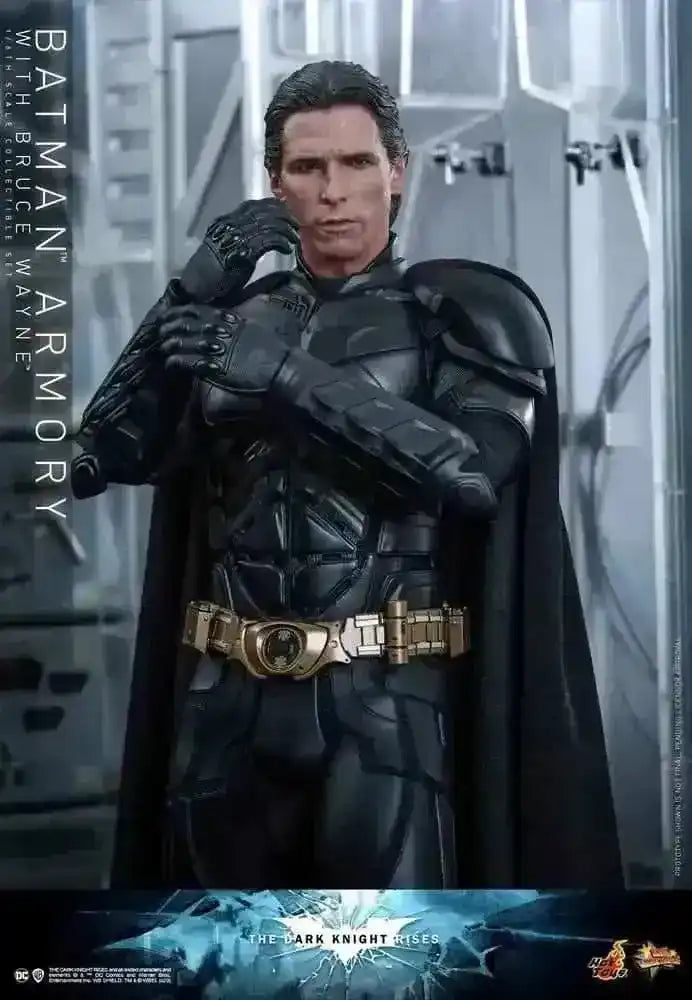 The Dark Knight Rises Movie Masterpiece & Diorama 1/6 Batman Armory with Bruce Wayne 30 cm HOT TOYS - Smalltinytoystore