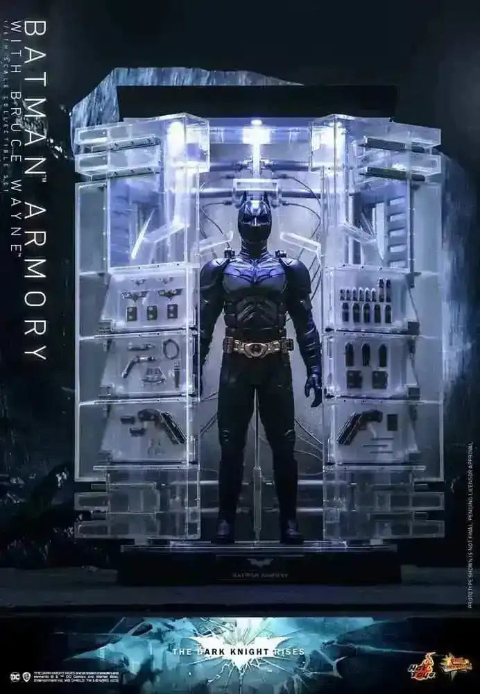 The Dark Knight Rises Movie Masterpiece & Diorama 1/6 Batman Armory with Bruce Wayne 30 cm HOT TOYS - Smalltinytoystore