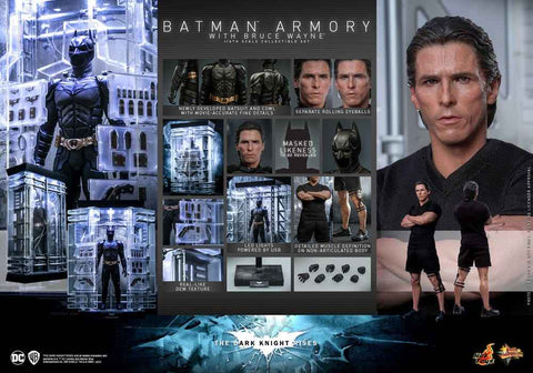 The Dark Knight Rises Movie Masterpiece & Diorama 1/6 Batman Armory with Bruce Wayne 30 cm - Smalltinytoystore