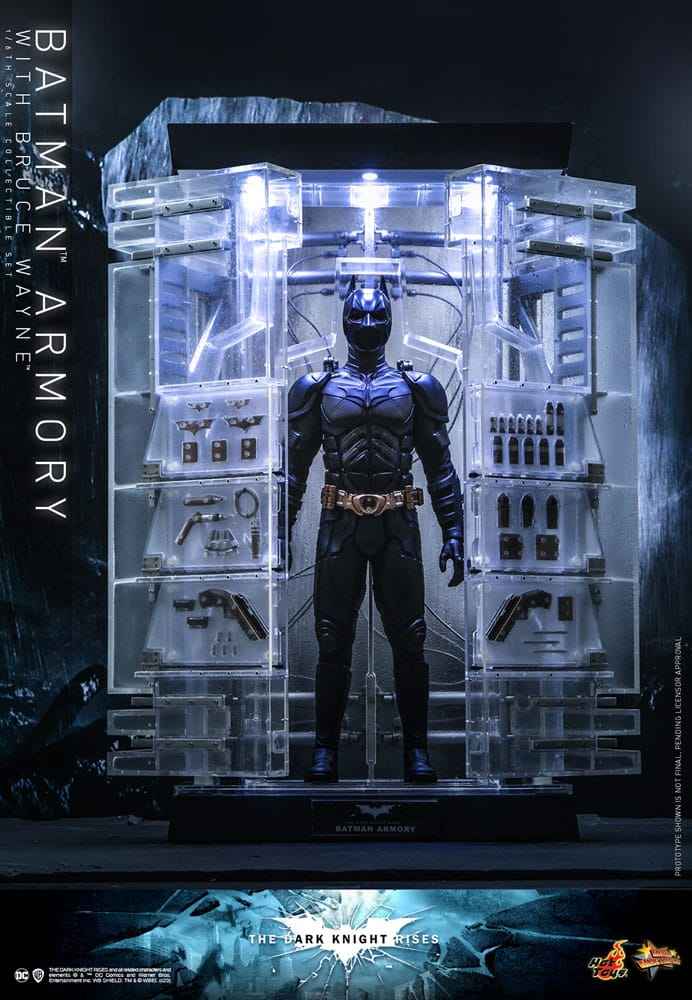 The Dark Knight Rises Movie Masterpiece & Diorama 1/6 Batman Armory with Bruce Wayne 30 cm - Smalltinytoystore