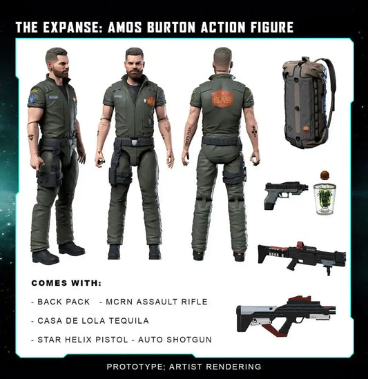 The Expanse Actionfigur Amos Burton 20 cm - Smalltinytoystore