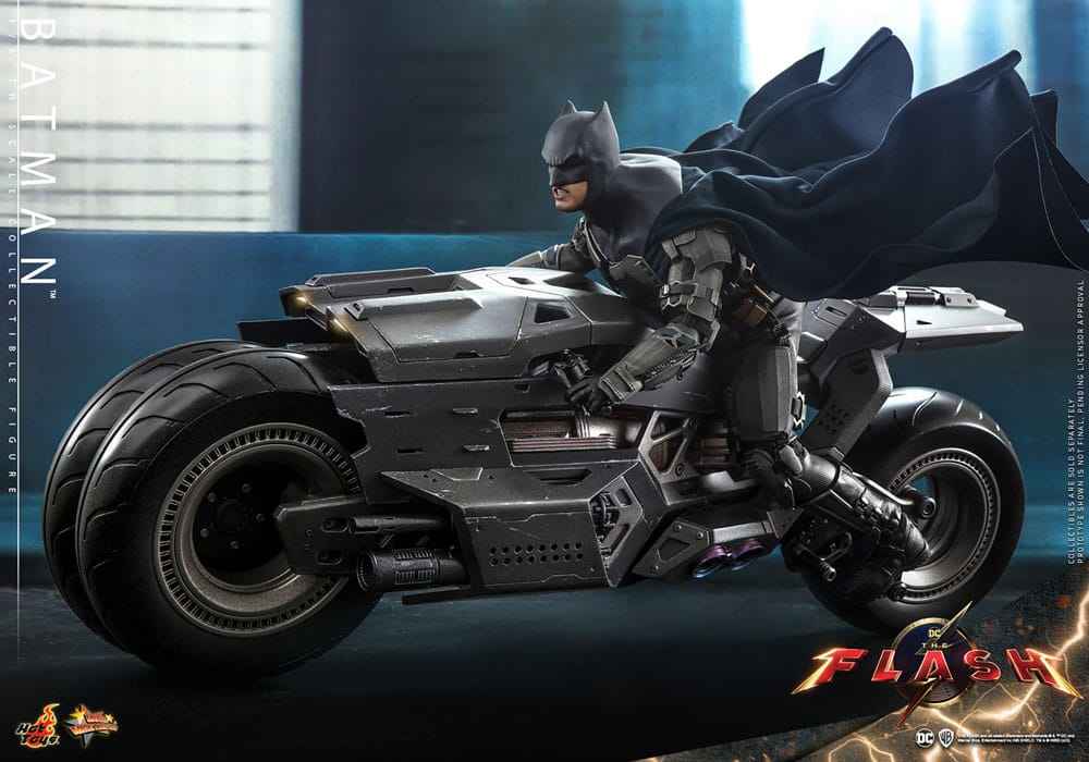 The Flash Movie Masterpiece mit Fahrzeug 1/6 Batman & Batcycle Set 30 cm - Smalltinytoystore