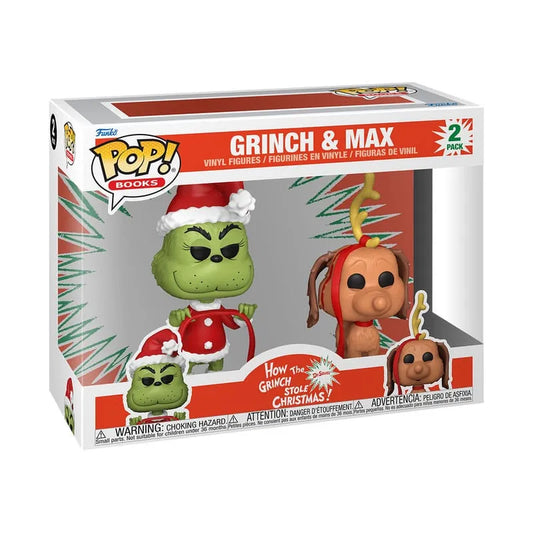The Grinch(Anniversary) POP! Books Vinyl Figuren 2er-Pack Grinch w/ Max 2PK 9 cm - Smalltinytoystore