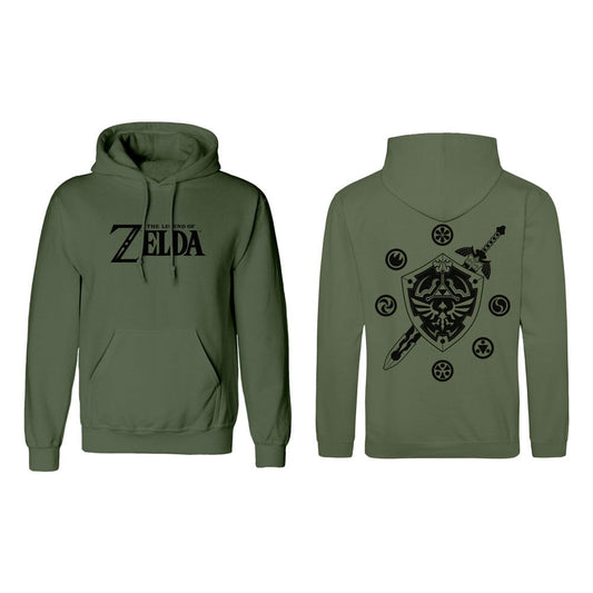 The Legend of Zelda Kapuzenpullover Logo And Shield Größe S - Smalltinytoystore
