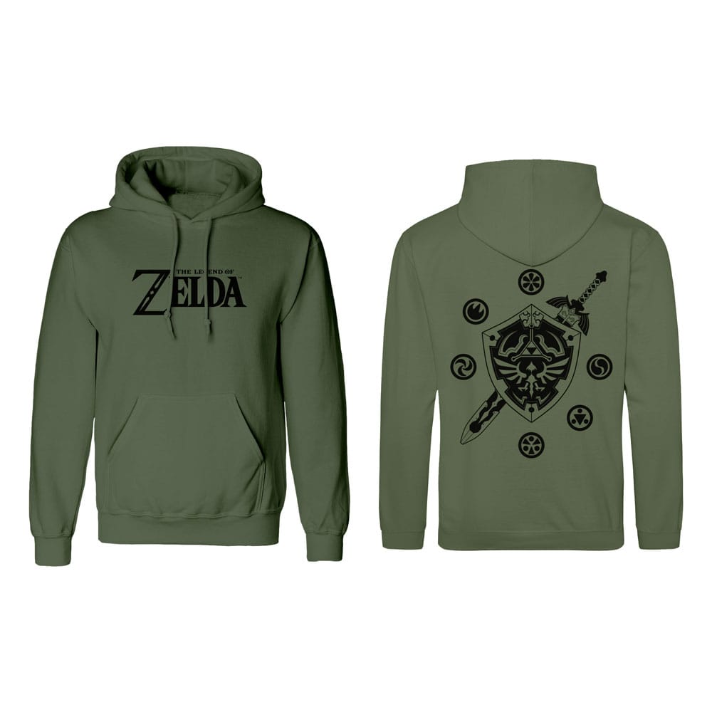 The Legend of Zelda Kapuzenpullover Logo And Shield Größe XL - Smalltinytoystore