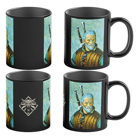 The Witcher III: Wild Hunt Game Art Chronicles Tasse mit Thermoeffekt Geralt inspired by Vincent van Gogh 450 ml - Smalltinytoystore