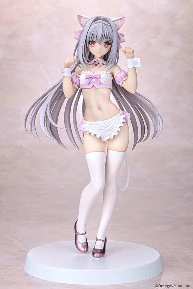 Tsuki ni Yorisou Otome no Sahou PVC Statue 1/6 Luna Sakurakouji Cat Maid Sakura Color Ver. 26 cm - Smalltinytoystore