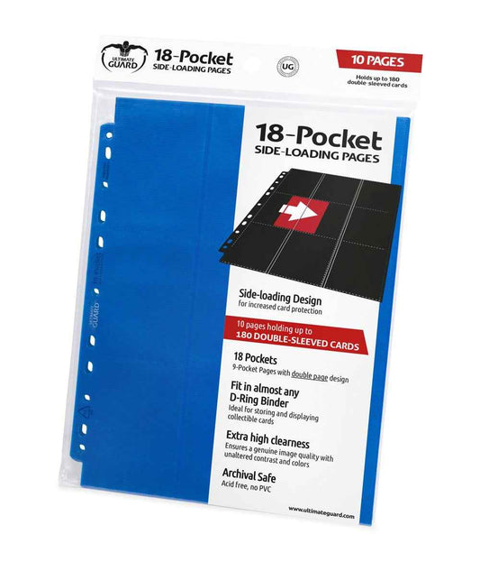 Ultimate Guard 18-Pocket Pages Side-Loading Blau (10) - Smalltinytoystore