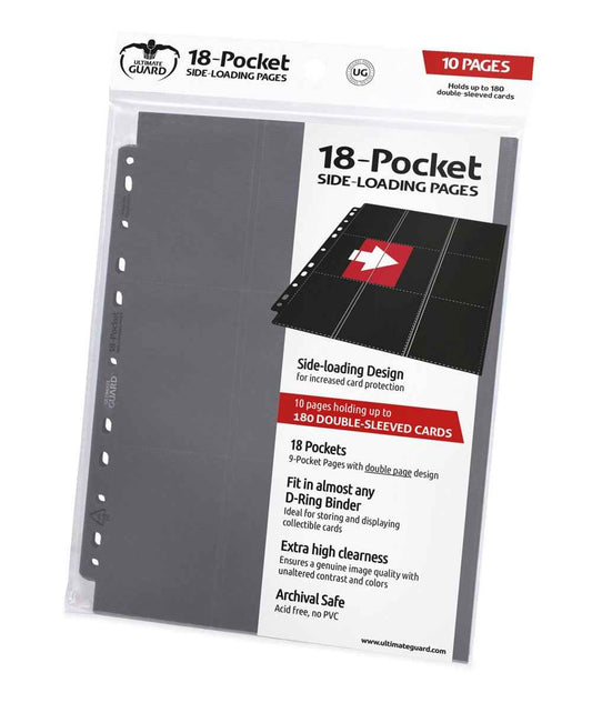 Ultimate Guard 18-Pocket Pages Side-Loading Grau (10) - Smalltinytoystore