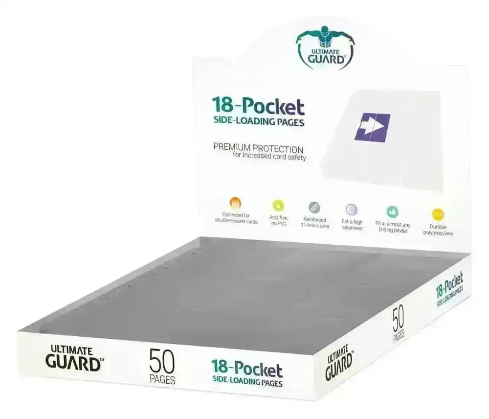 Ultimate Guard 18-Pocket Pages Side-Loading Grau (50) - Smalltinytoystore