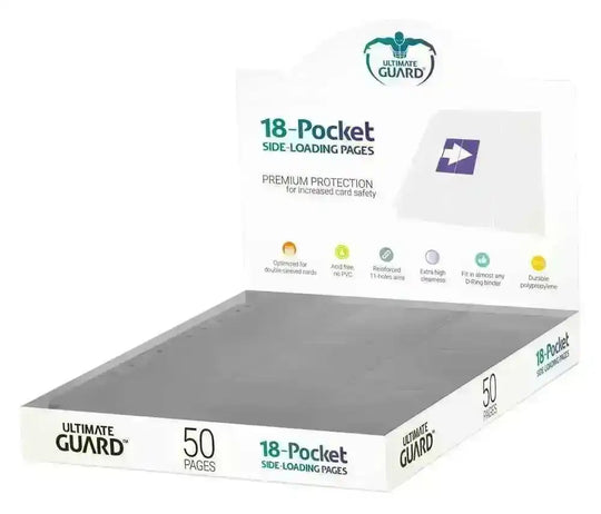 Ultimate Guard 18-Pocket Pages Side-Loading Grau (50) - Smalltinytoystore