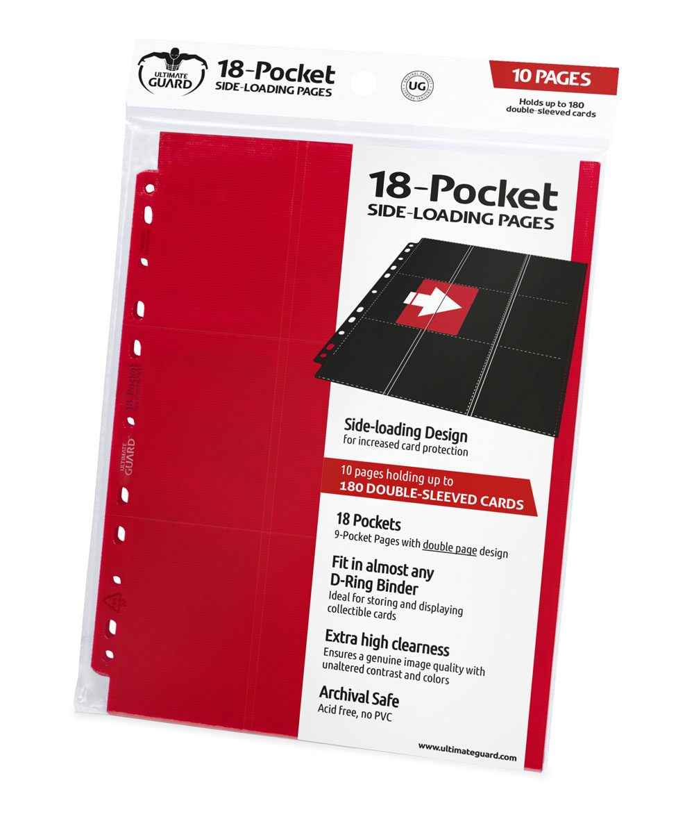 Ultimate Guard 18-Pocket Pages Side-Loading Rot (10) - Smalltinytoystore