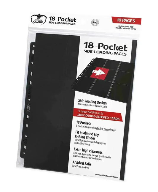 Ultimate Guard 18-Pocket Pages Side-Loading Schwarz (10) - Smalltinytoystore