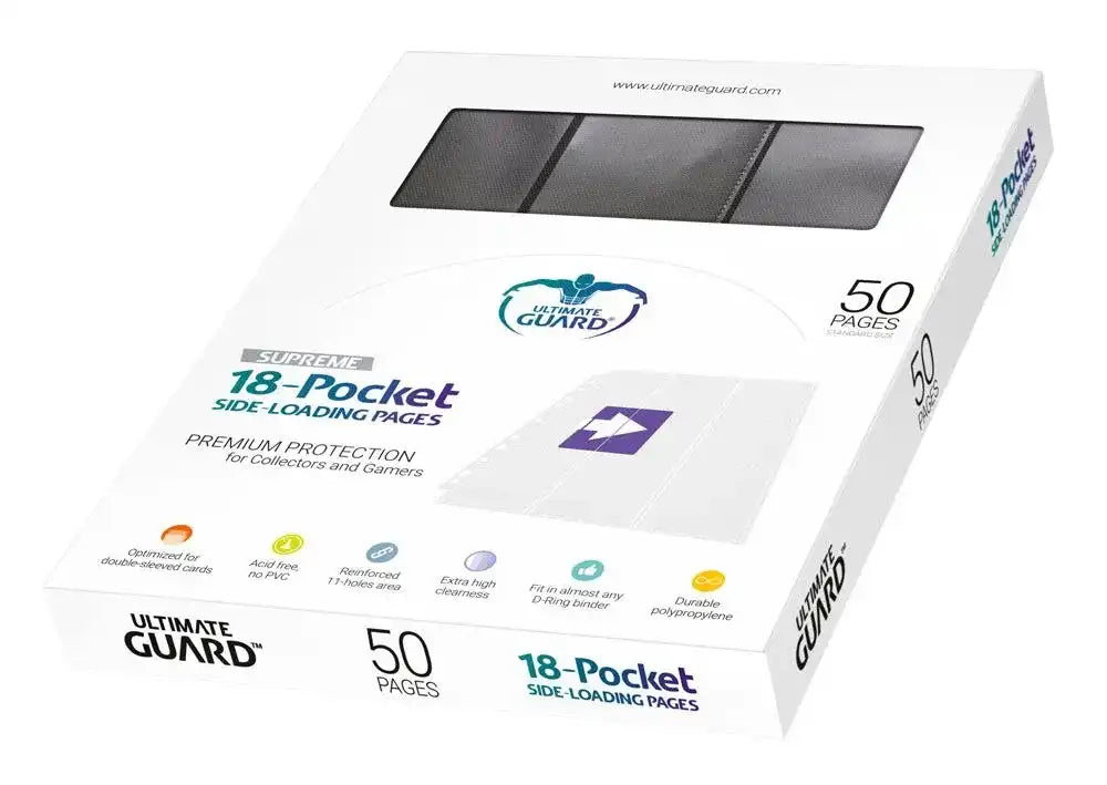 Ultimate Guard 18-Pocket Pages Side-Loading Schwarz (50) - Smalltinytoystore