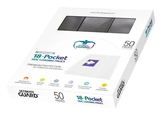 Ultimate Guard 18-Pocket Pages Side-Loading Schwarz (50) - Smalltinytoystore