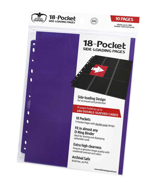 Ultimate Guard 18-Pocket Pages Side-Loading Violett (10) - Smalltinytoystore