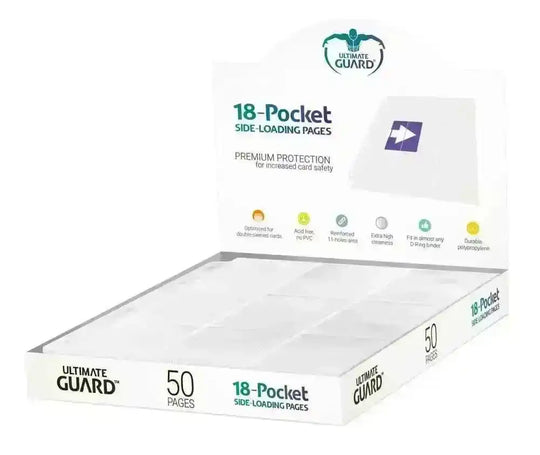 Ultimate Guard 18-Pocket Pages Side-Loading Weiß (50) - Smalltinytoystore